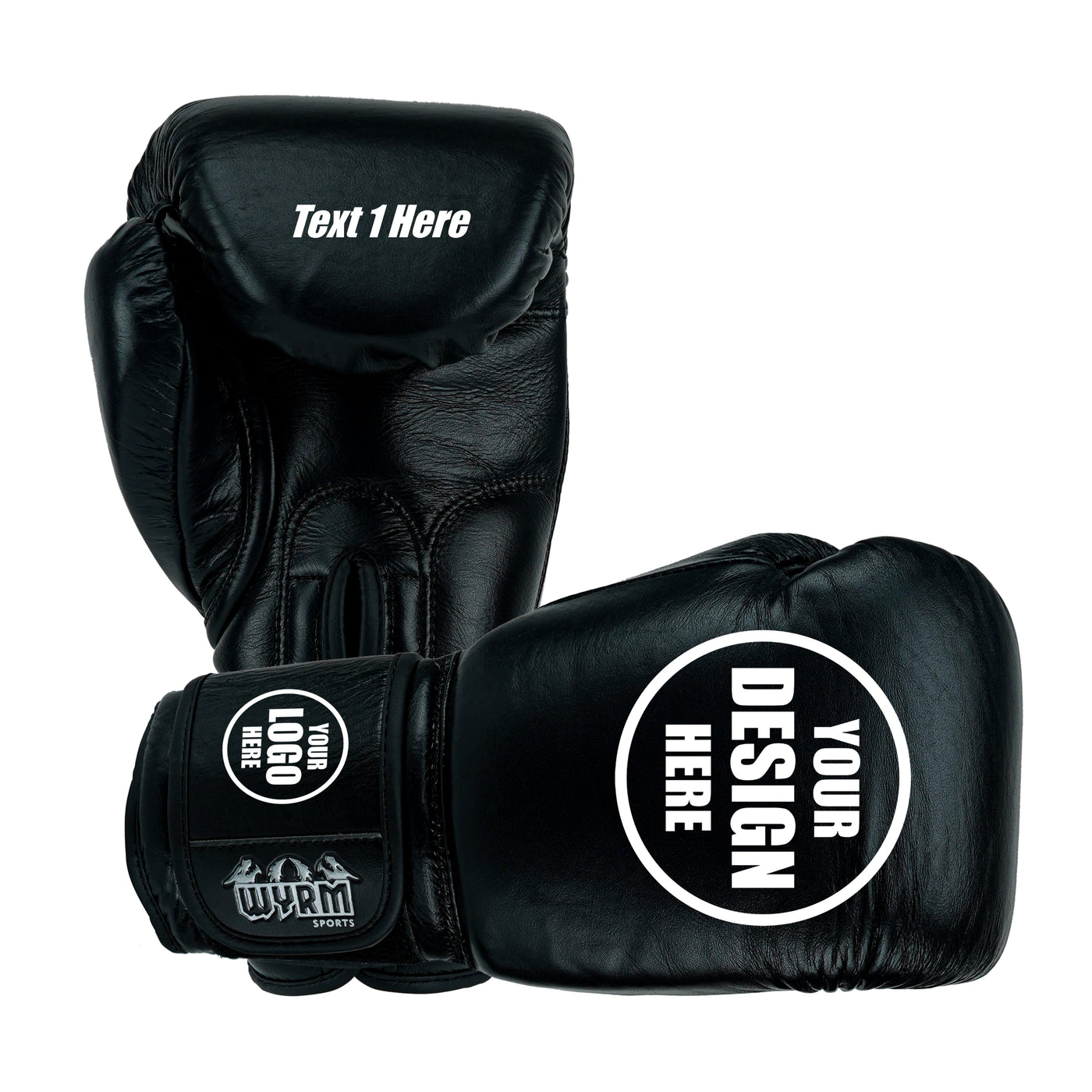 Custom Black Genuine Leather Boxing Training Gloves  C31