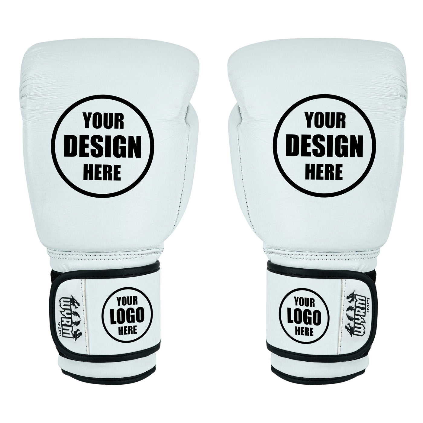 Custom White Genuine Leather Boxing Training Gloves C35
