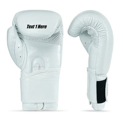 Custom White Genuine Leather Boxing Training Gloves C26