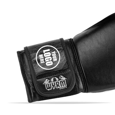 Custom Black Genuine Leather Boxing Gloves C19