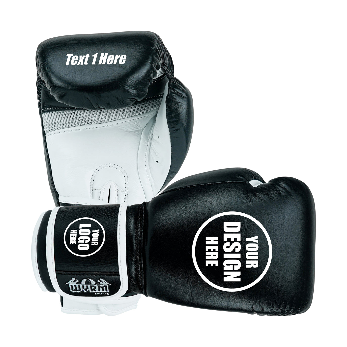 Custom Black Genuine Leather Boxing Training Gloves  C24