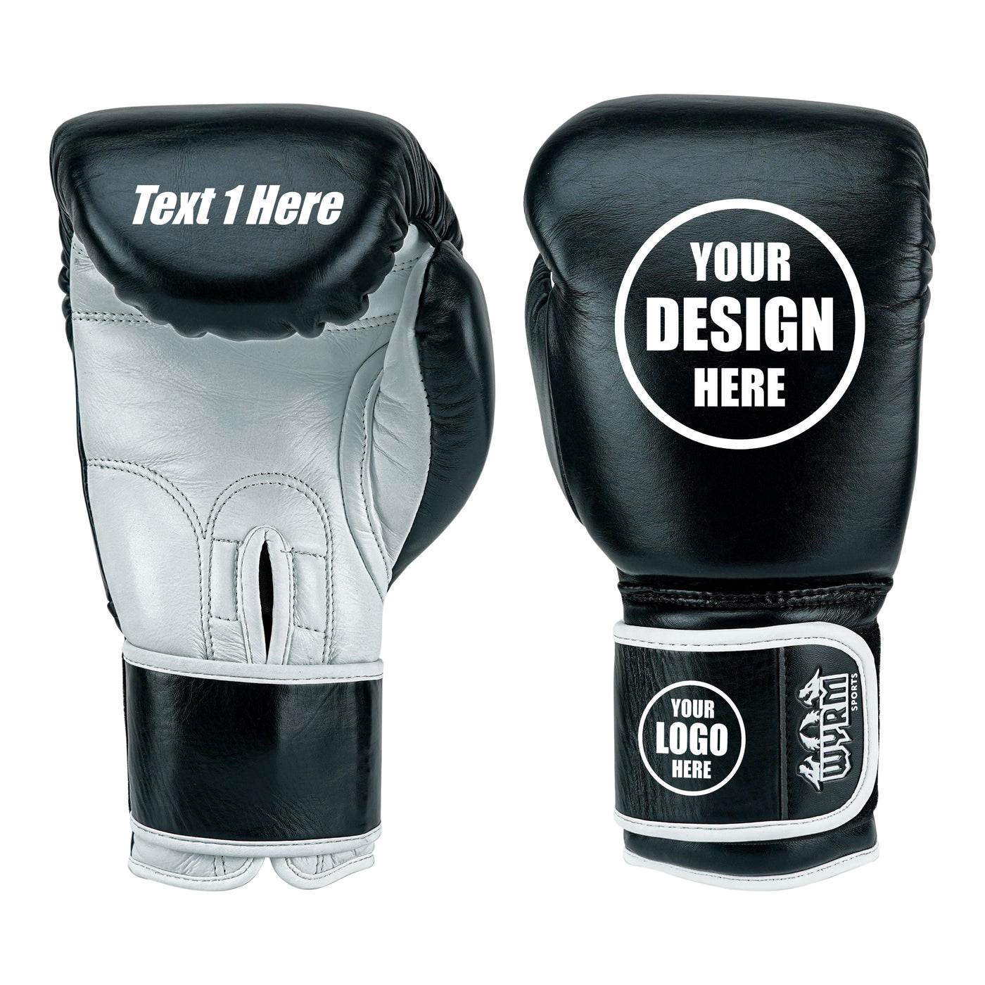 Custom Black Genuine Leather Boxing Training Gloves  C34