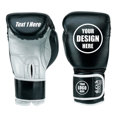 Custom Black Genuine Leather Boxing Training Gloves  C34