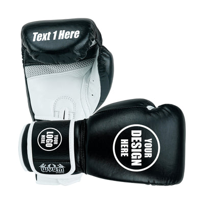 Custom Black Genuine Leather Boxing Training Gloves  C24