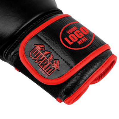 Custom Black Genuine Leather Boxing Training Gloves  C32