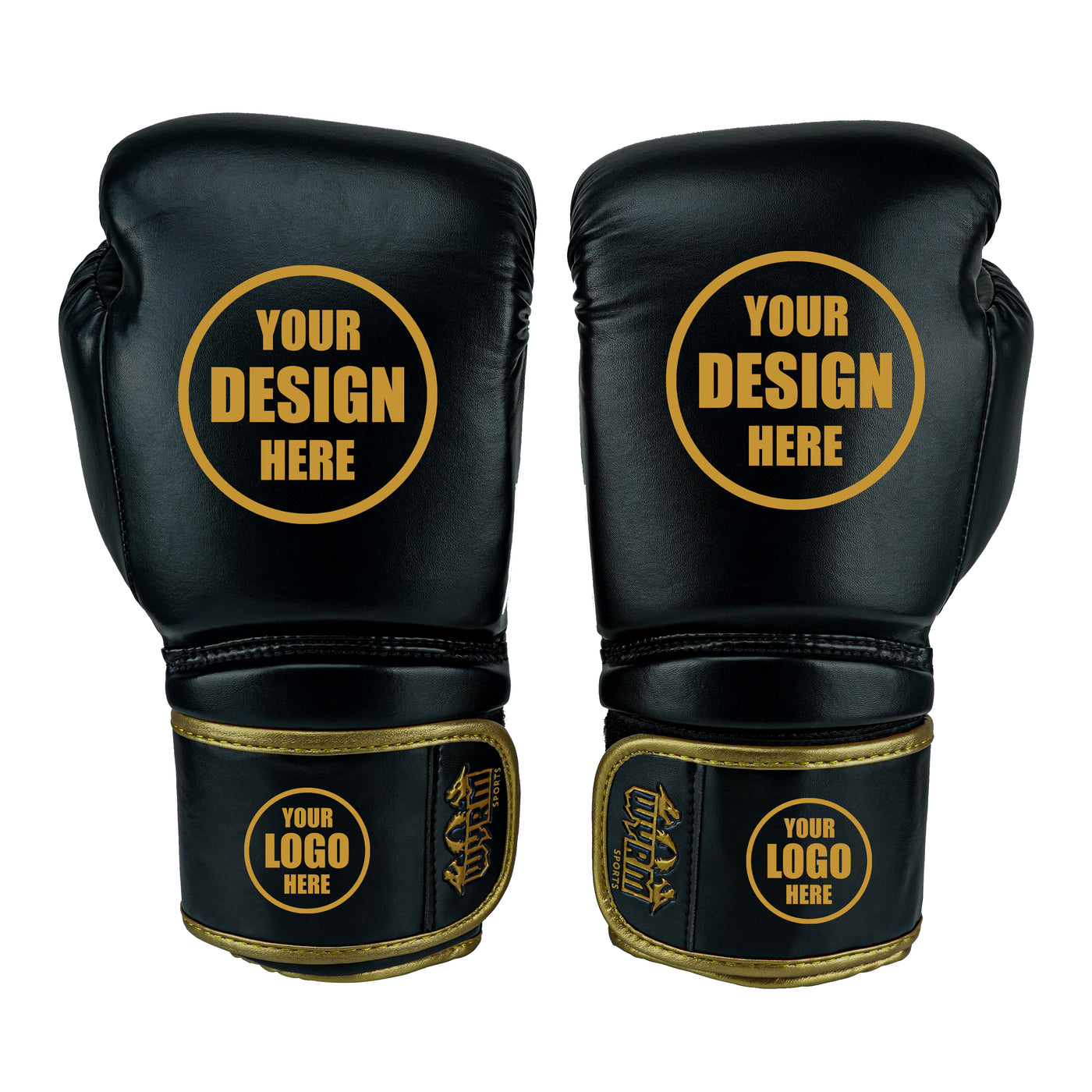 Custom Black PU Leather Boxing Training Gloves  C12