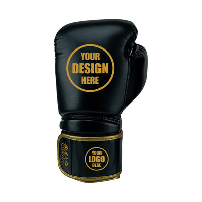 Custom Black PU Leather Boxing Training Gloves  C12