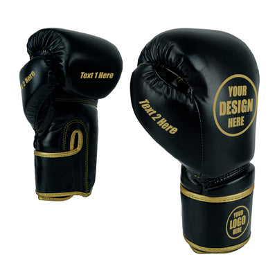 Custom Black PU Leather Boxing Training Gloves  C12
