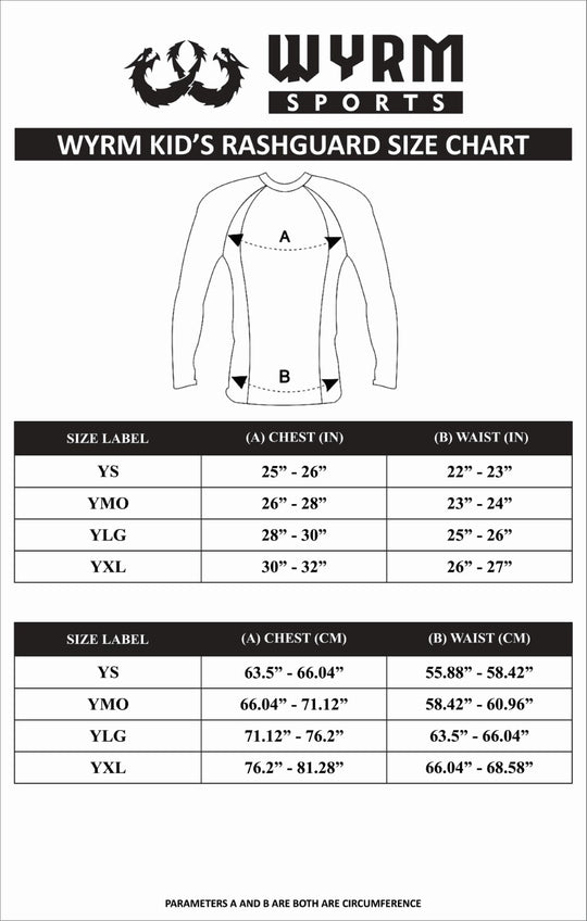 Daci Rash Guard Chart Size Customized Black Rash Guard / Compression Top – Wyrm Sports