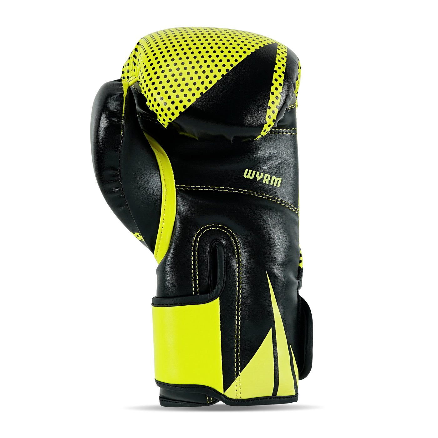 Krusher Yellow/Black Leather Boxing Gloves