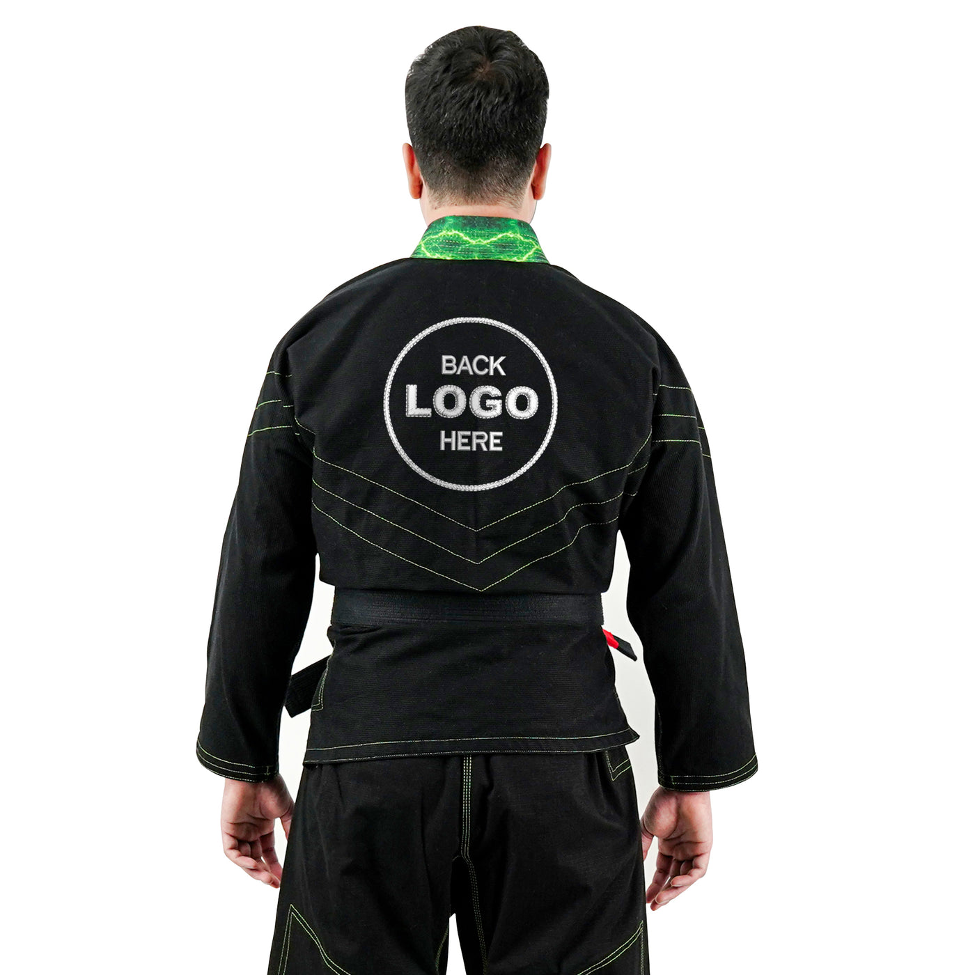 Premium Customized Logo Black with Thunder Neon Brazilian Jiu Jitsu Gi