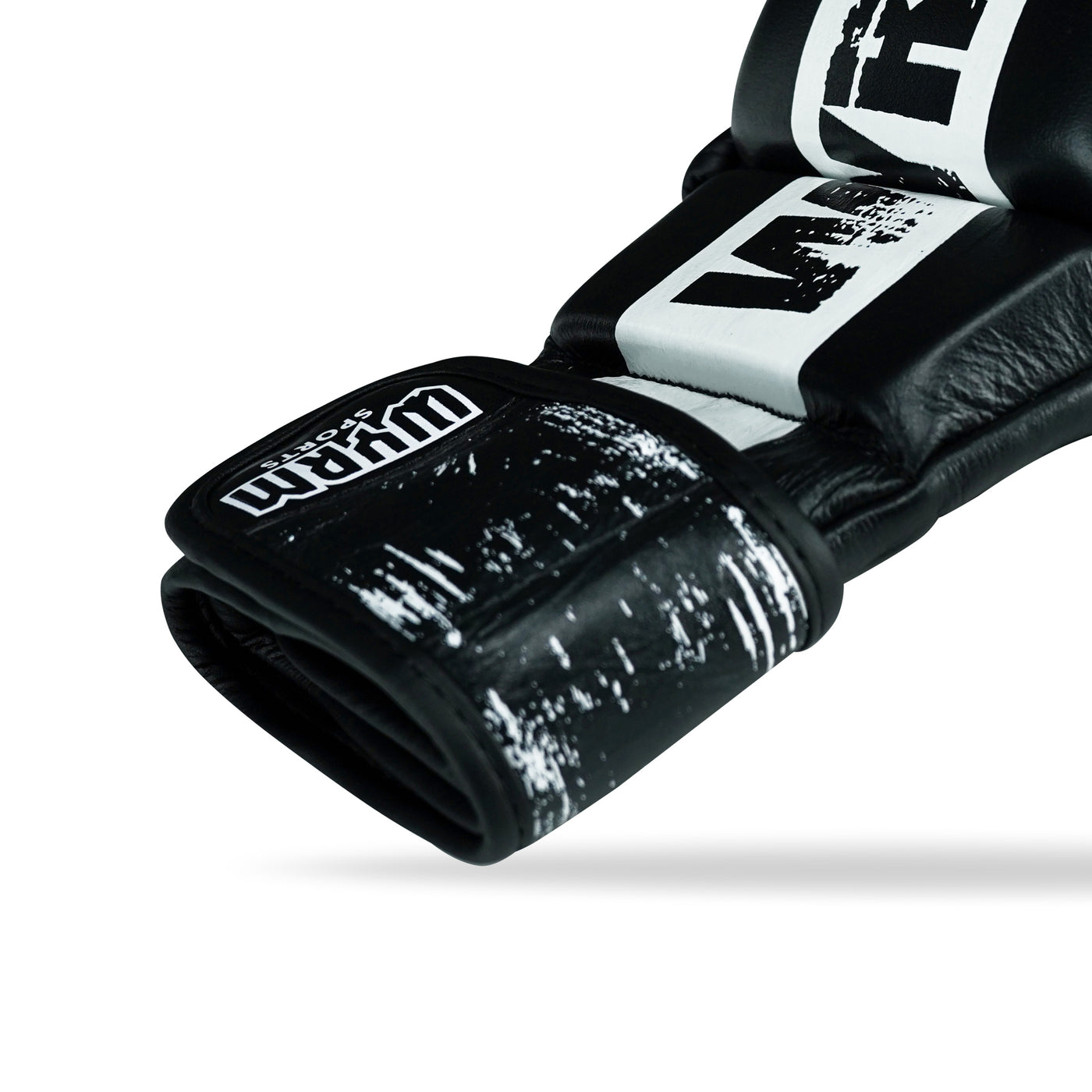 Pounder Black/White Genuine Leather MMA Training Gloves