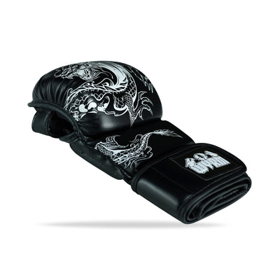 Dragon Black/White MMA Training Gloves