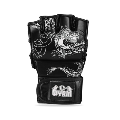 Dragon Black/White MMA Fight Gloves