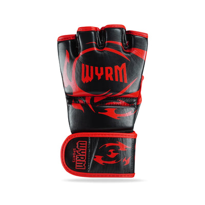 Canelo Black/Red Genuine Leather MMA Fight Gloves