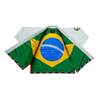 Brazilian White Brazilian Jiu Jitsu Gi With Built-in Rash Guard