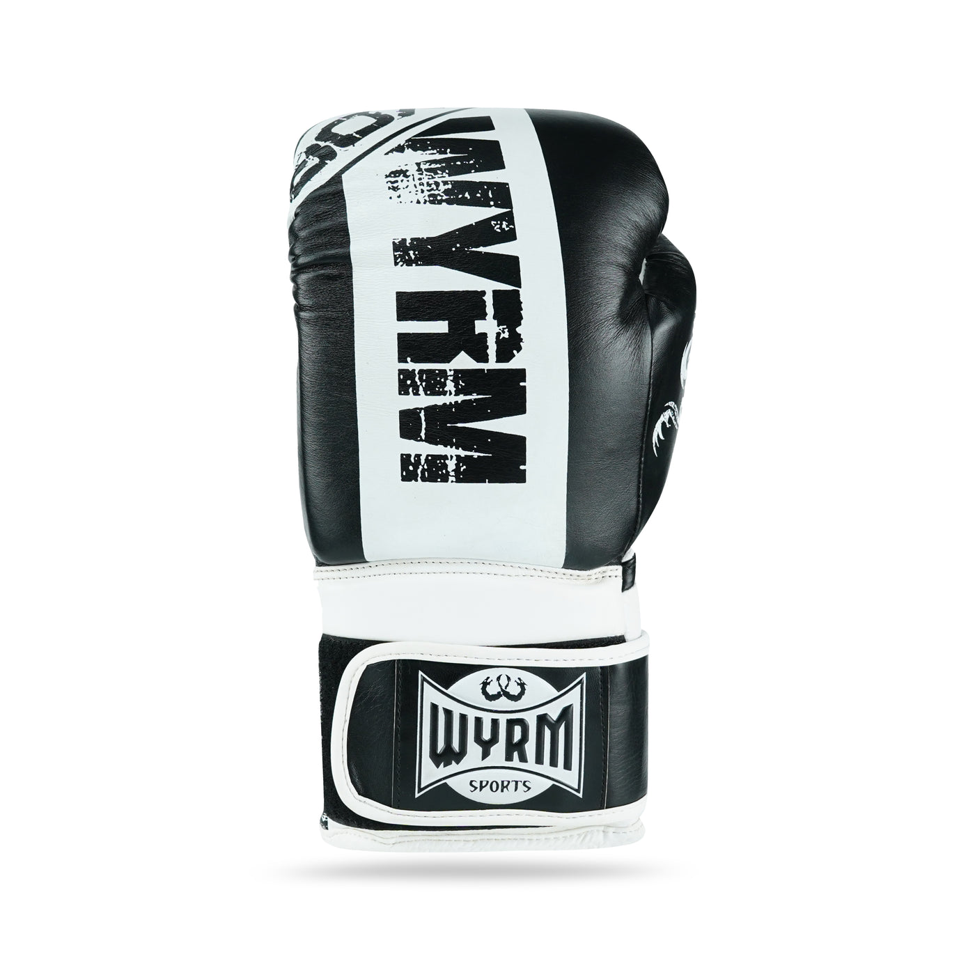 Pounder White/Black Genuine Leather Boxing Gloves