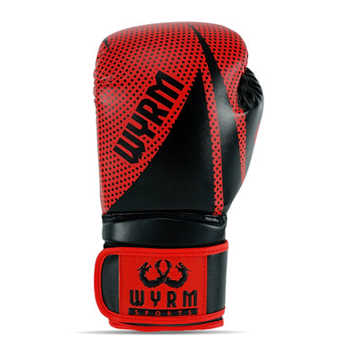 Krusher Red/Black Leather Boxing Gloves
