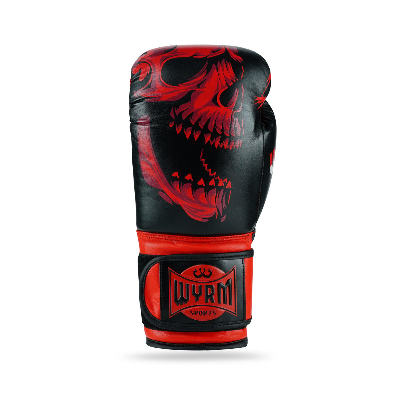 Skull  Red/Black Genuine Leather Boxing Gloves