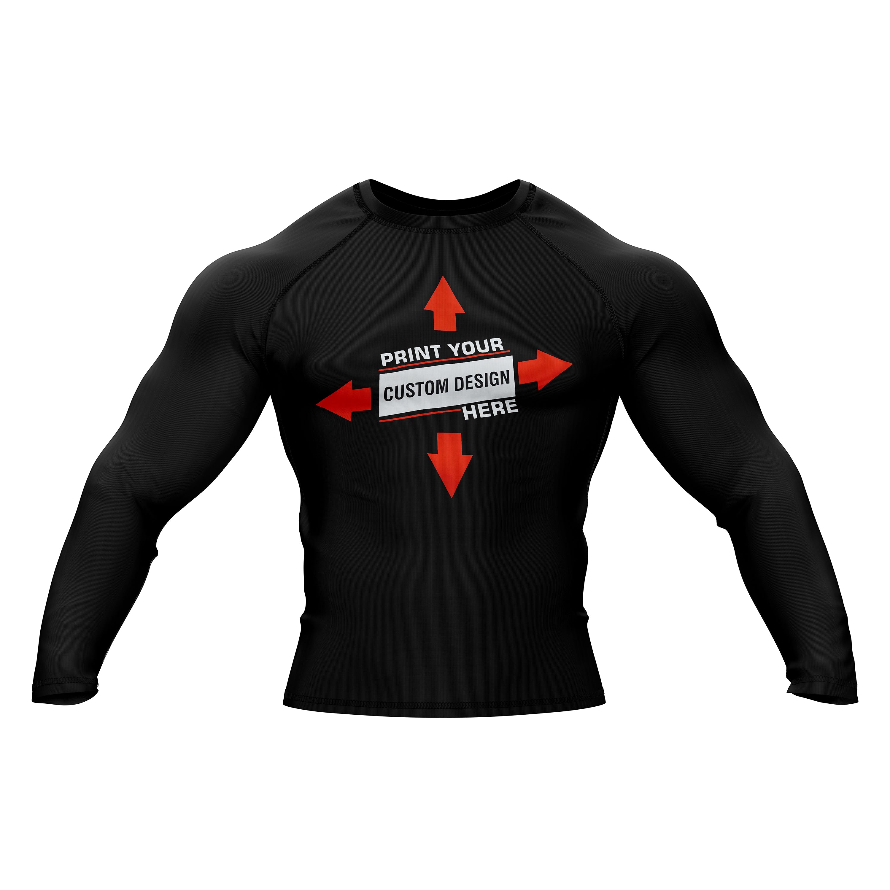 Customized Black Rash Guard / Compression Top – Wyrm Sports