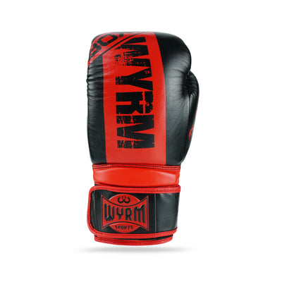 Pounder Red/Black Genuine Leather Boxing Gloves