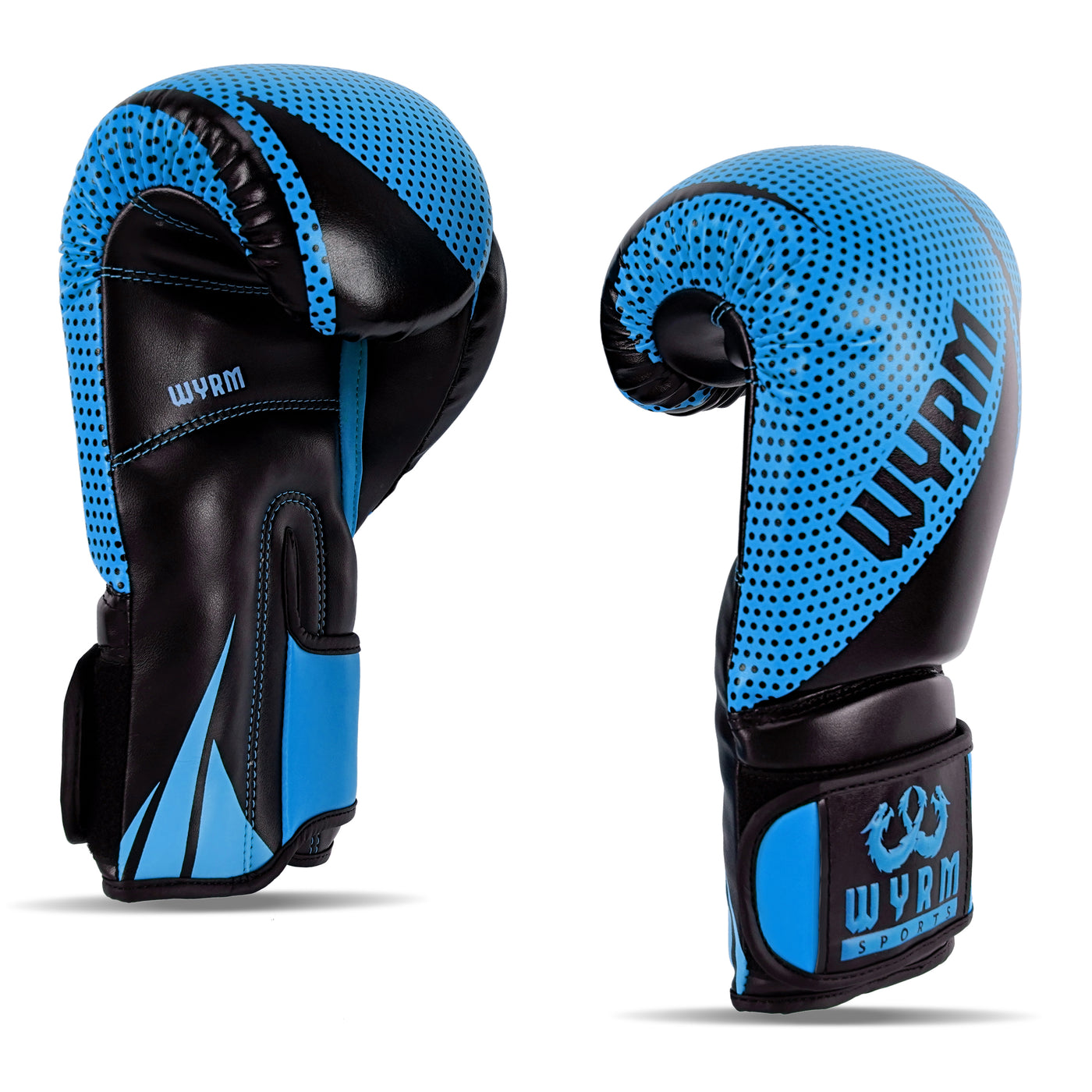 Krusher Blue/Black Leather Boxing Gloves