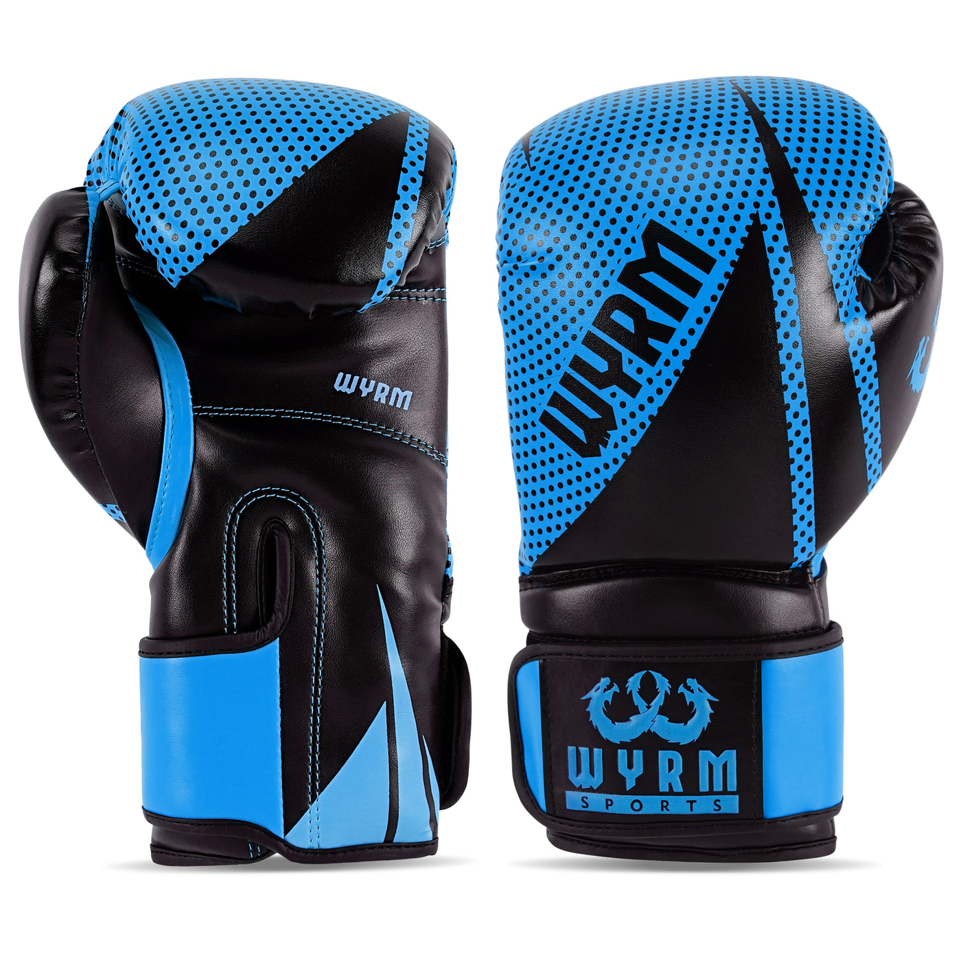 Krusher Blue/Black Leather Boxing Gloves
