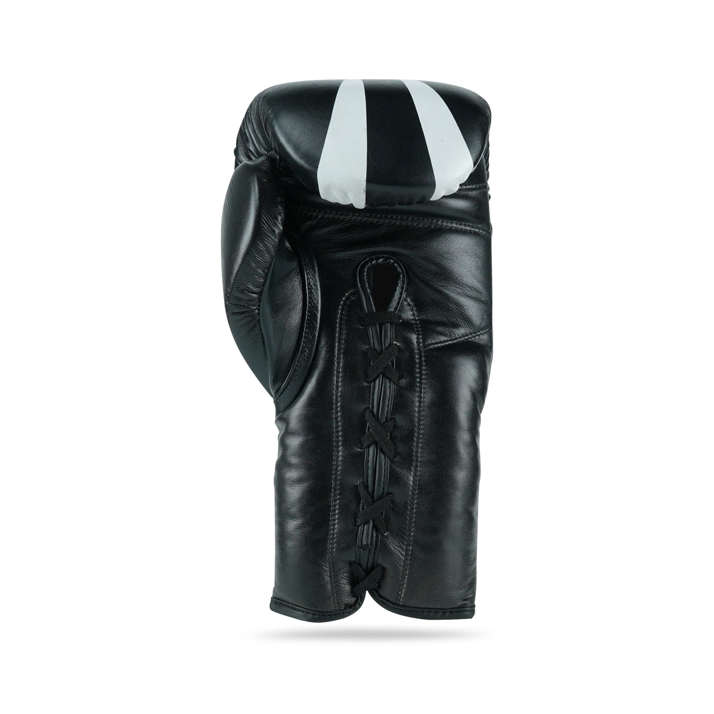 WYRM Black/White Pro Boxing Genuine Leather Gloves