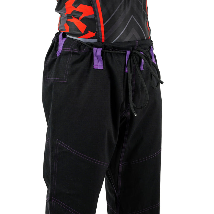 Premium Custom Black with Thunder Purple Lapel Brazilian Jiu Jitsu