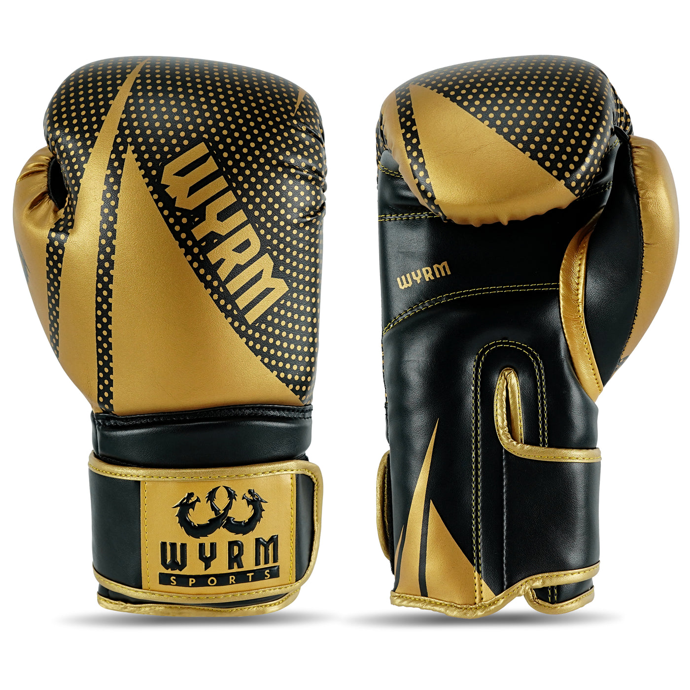 Krusher Gold/Black Leather Boxing Gloves