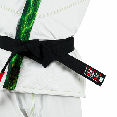Premium Customized Logo White with Thunder Neon Brazilian Jiu Jitsu Gi