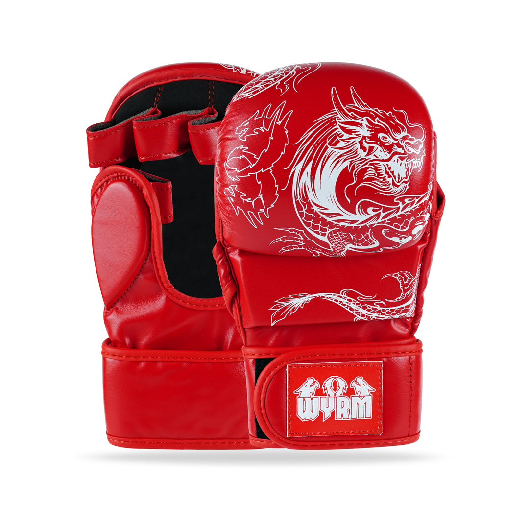 dragon handschuhe Dragon Red/White MMA Training Gloves – Wyrm Sports