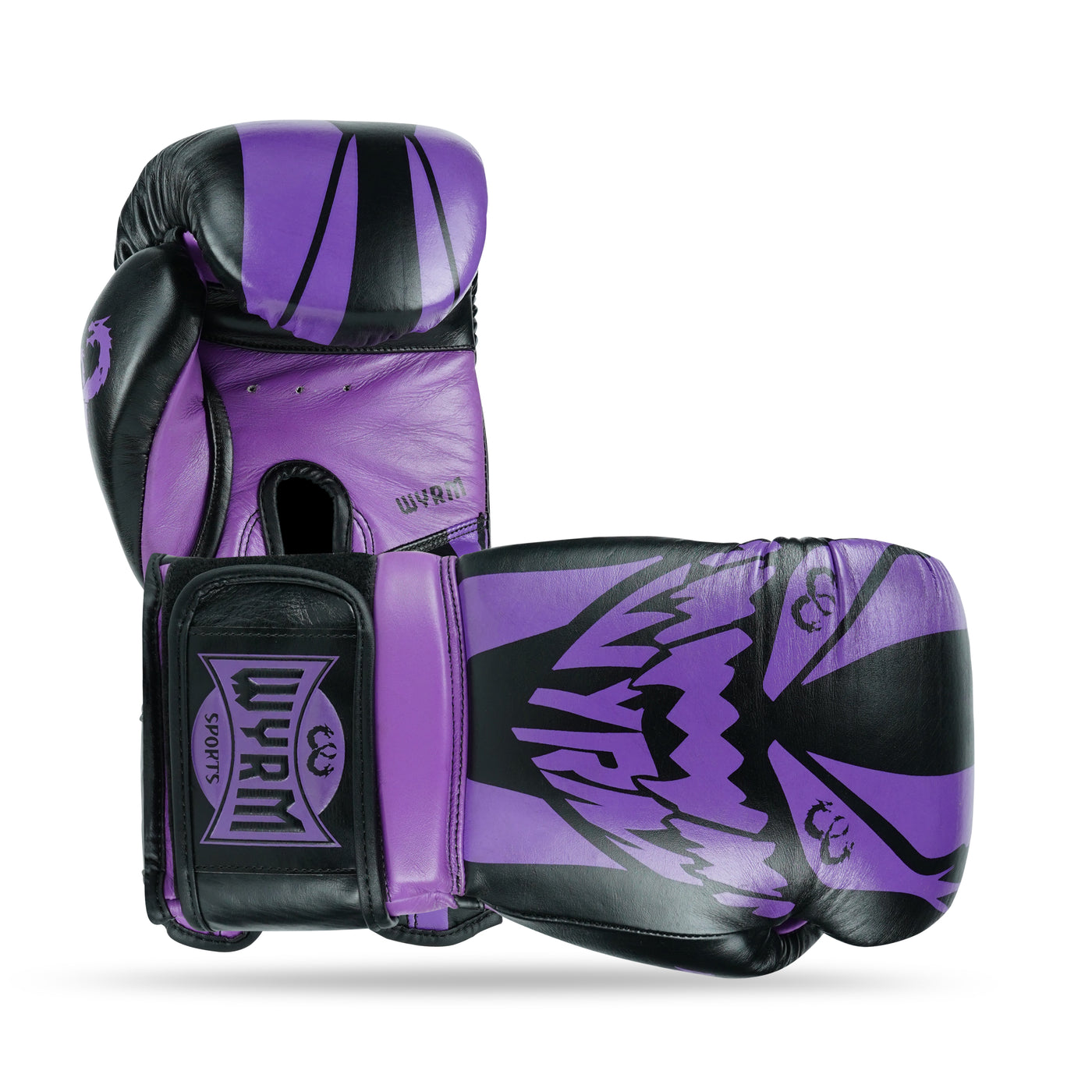Devourer Black/Purple Genuine Leather Boxing Gloves