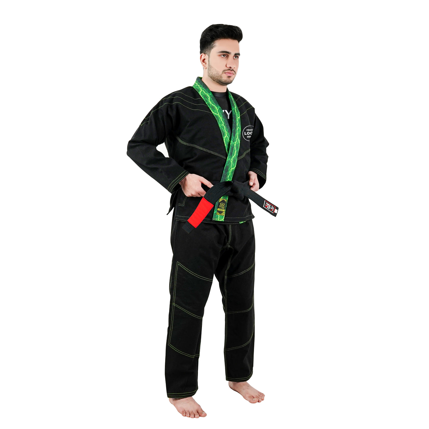 Premium Custom Black with Thunder Neon Brazilian Jiu Jitsu Gi