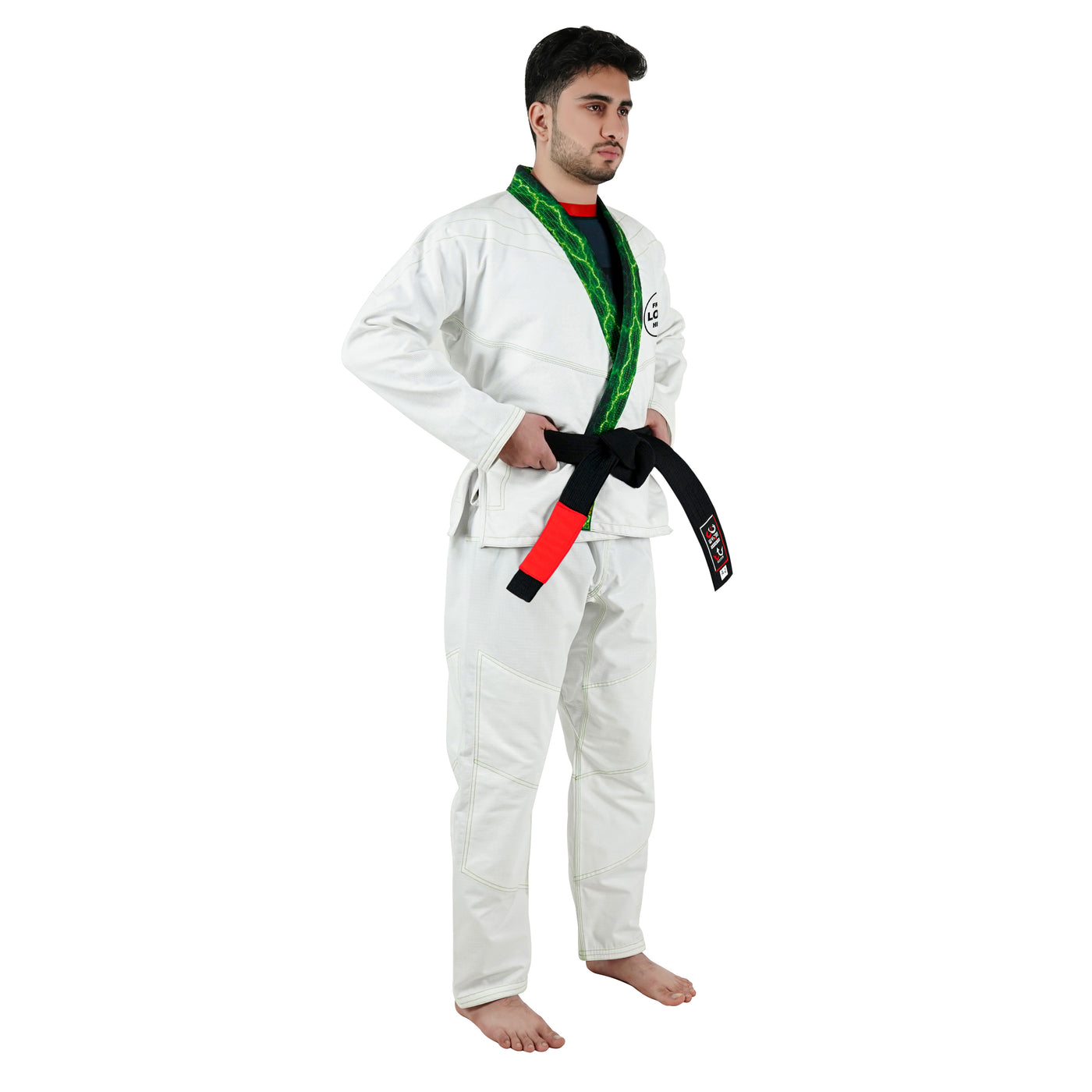 Premium Custom White with Thunder Neon Brazilian Jiu Jitsu Gi