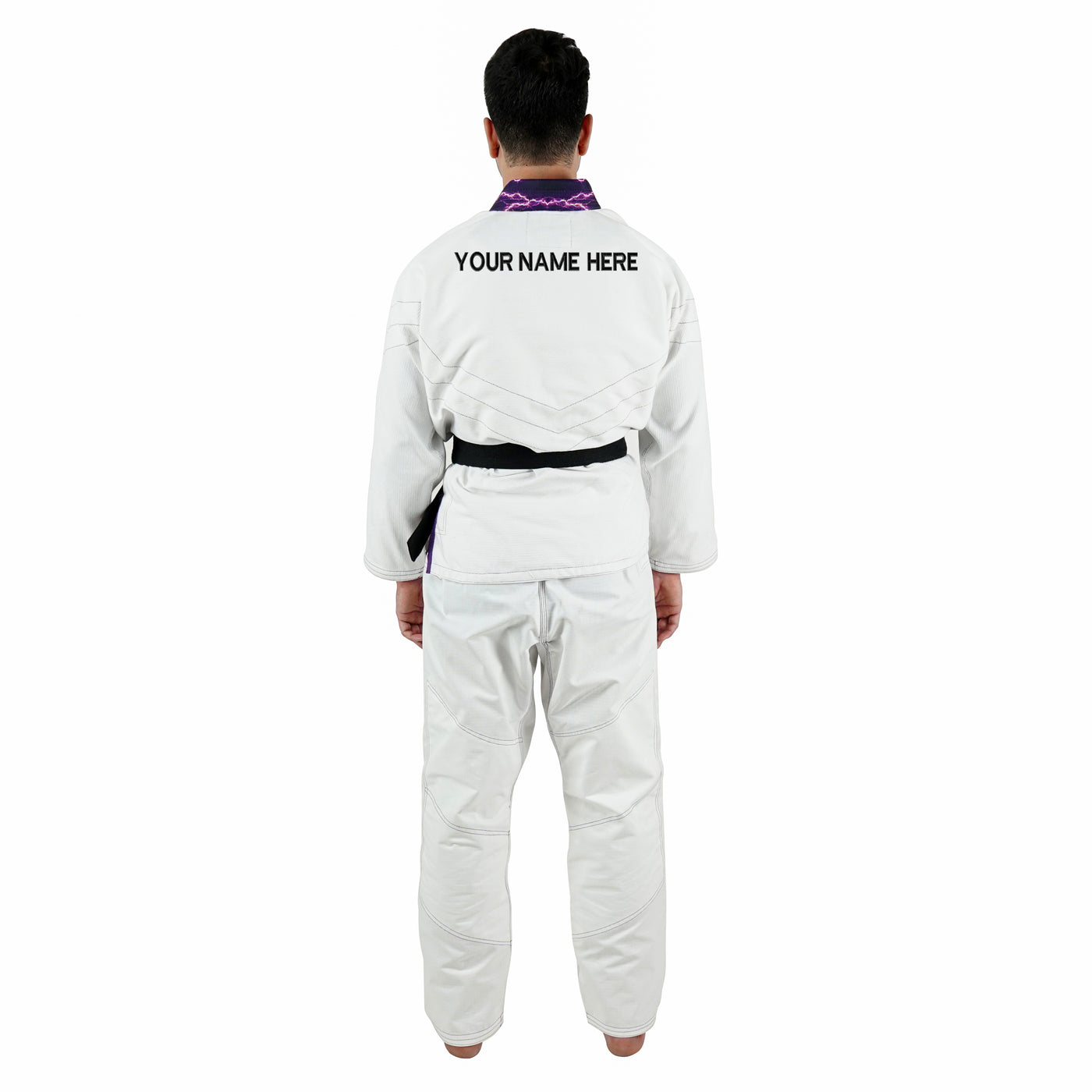 Premium Custom White with Thunder Purple Brazilian Jiu Jitsu Gi