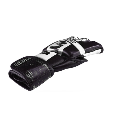 Pounder Black/White Geuine Leather MMA Fight Gloves