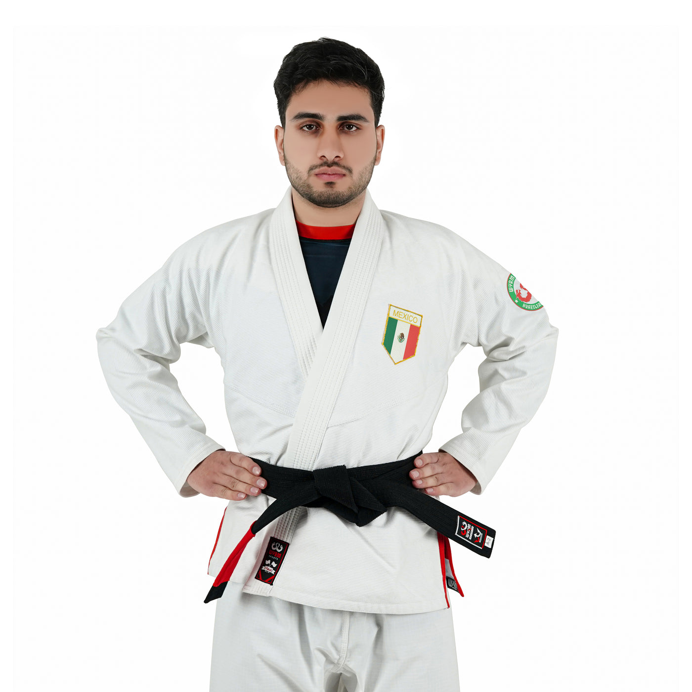 Mexican White Brazilian Jiu Jitsu Gi With Built-in Rash Guard