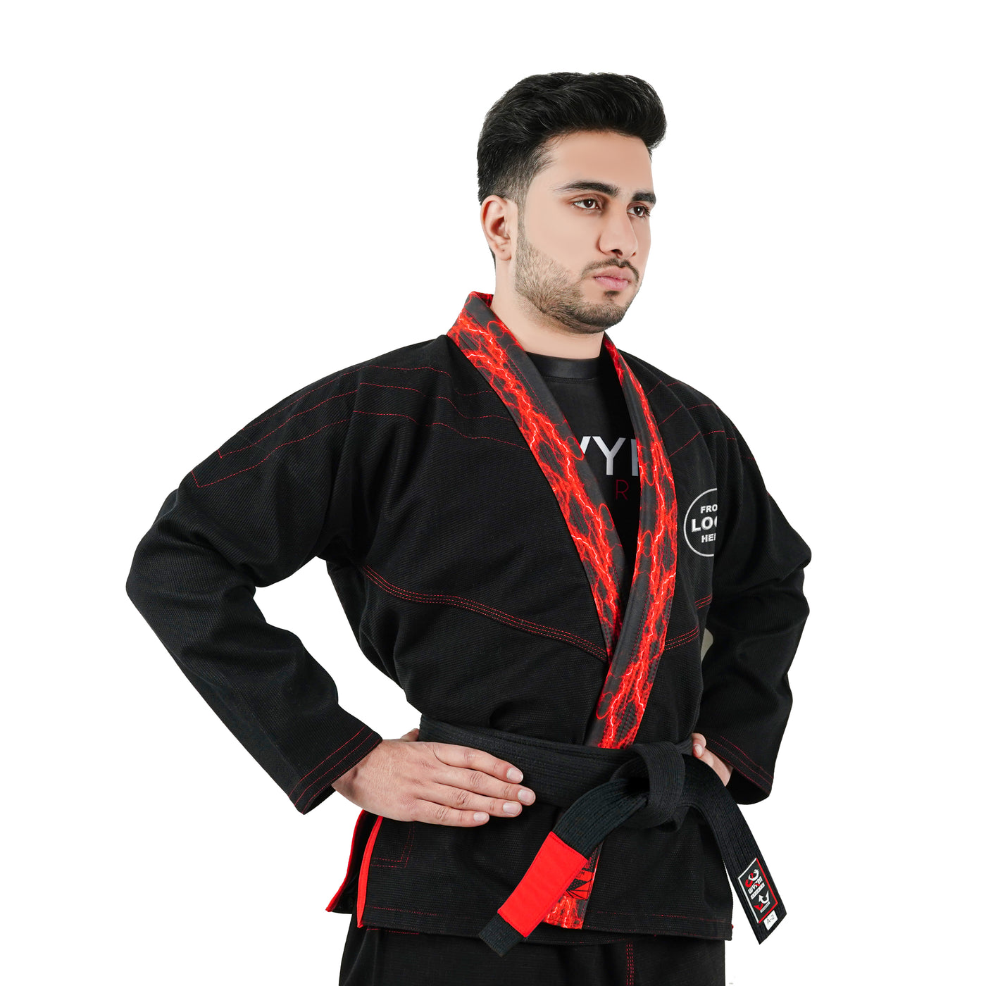 Premium Custom Black with Thunder Red Brazilian Jiu Jitsu Gi