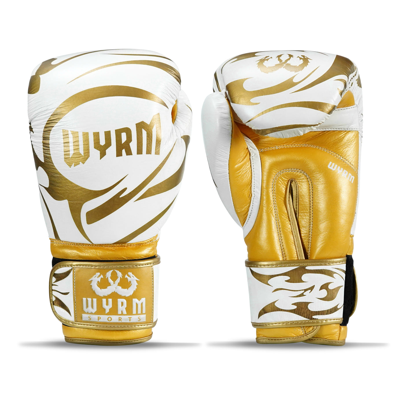 Canelo White/Gold Genuine Leather Boxing Gloves