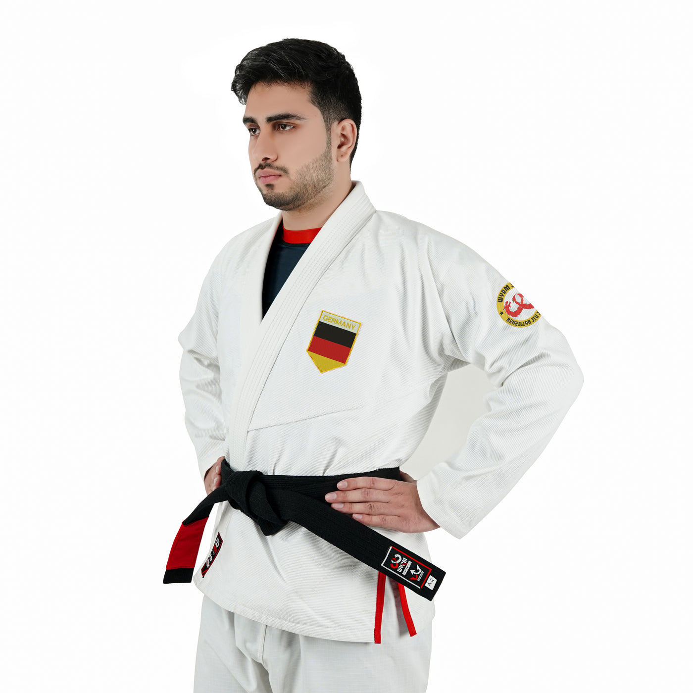 German Rash Guard German White Brazilian Jiu Jitsu Gi With Built-in Rash Guard – Wyrm Sports