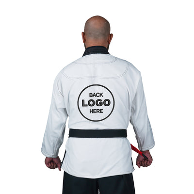Customized Logo White with Black Lapel Brazilian Jiu Jitsu Gi