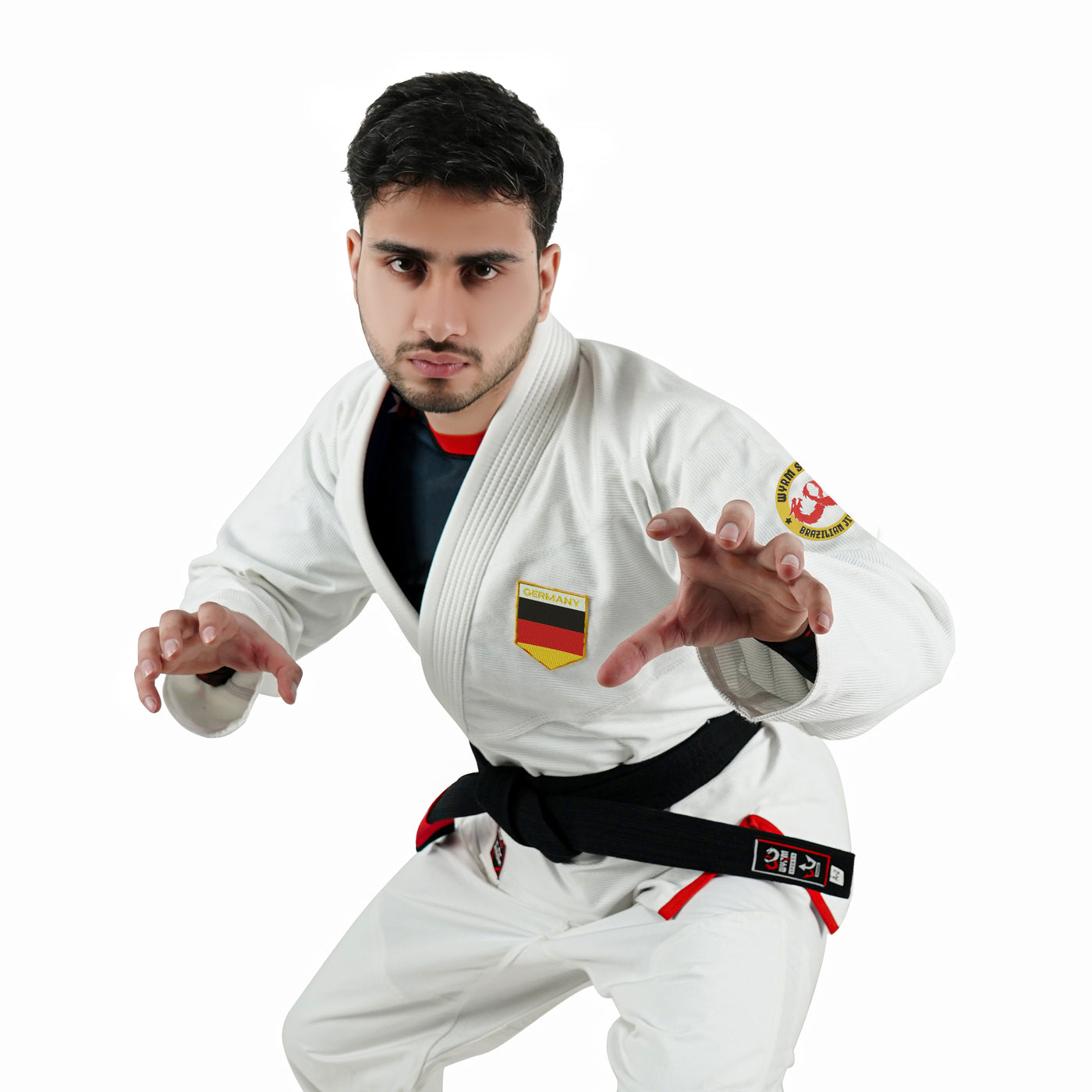 German White Brazilian Jiu Jitsu Gi With Built-in Rash Guard