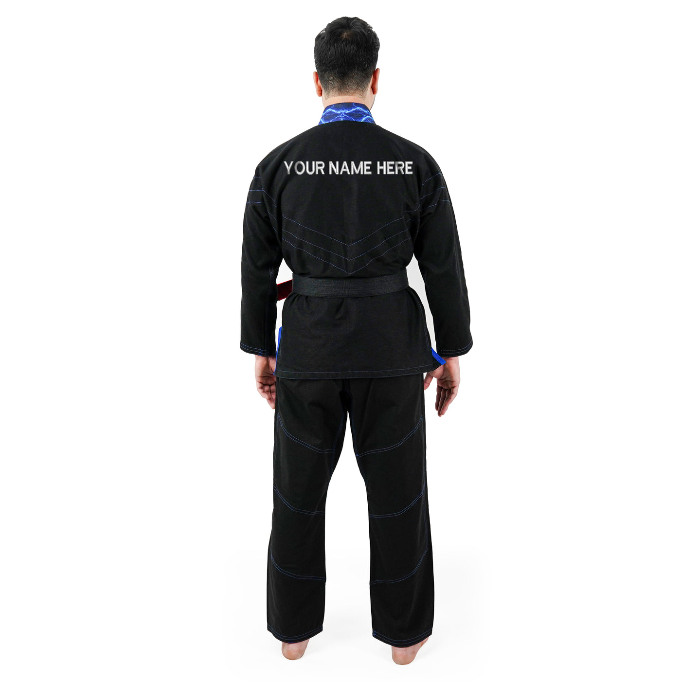Premium Custom Black with Thunder Blue Brazilian Jiu Jitsu Gi