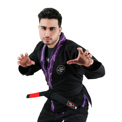 Premium Custom Black with Thunder Purple Brazilian Jiu Jitsu Gi