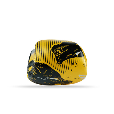 Wolf Yellow/Black Genuine Leather Boxing Gloves