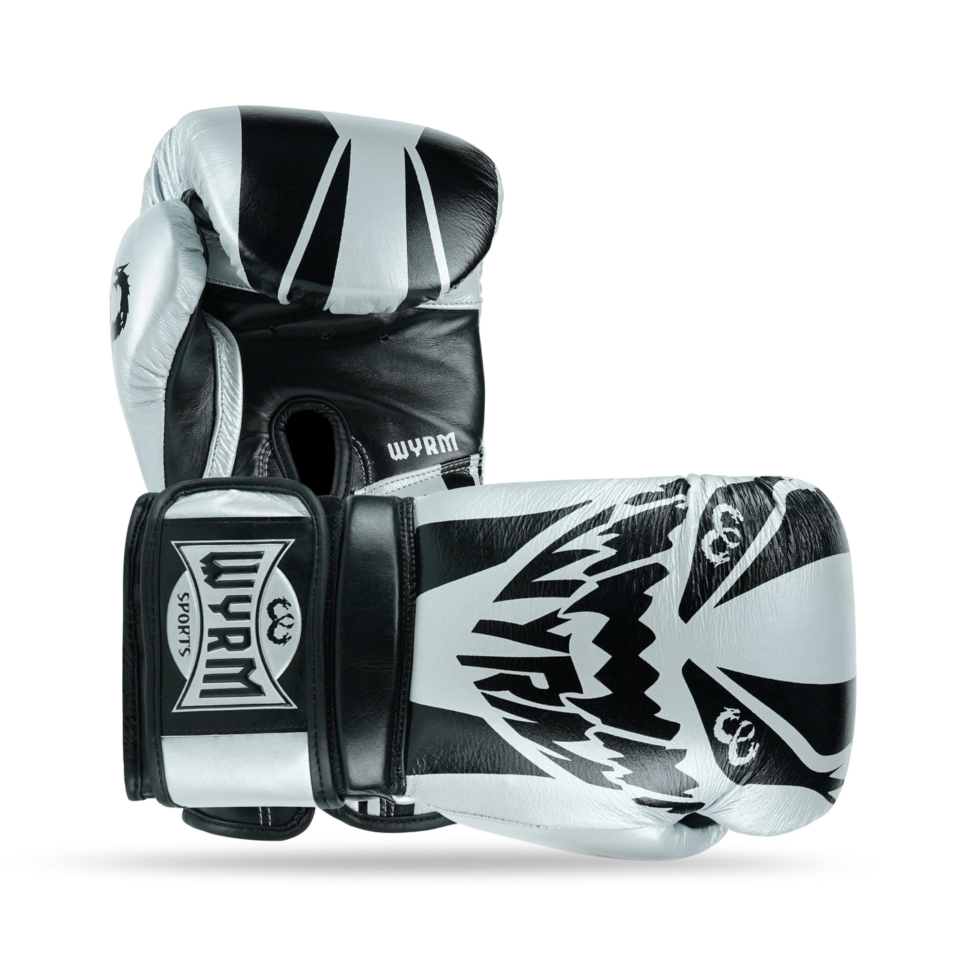 Devourer Black/Silver Genuine Leather Boxing Gloves