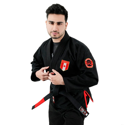 Canadian Black Brazilian Jiu Jitsu Gi With Built-in Rash Guard