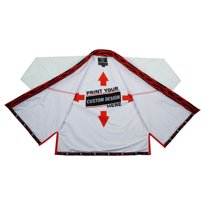Premium Custom White with Thunder Red Brazilian Jiu Jitsu Gi